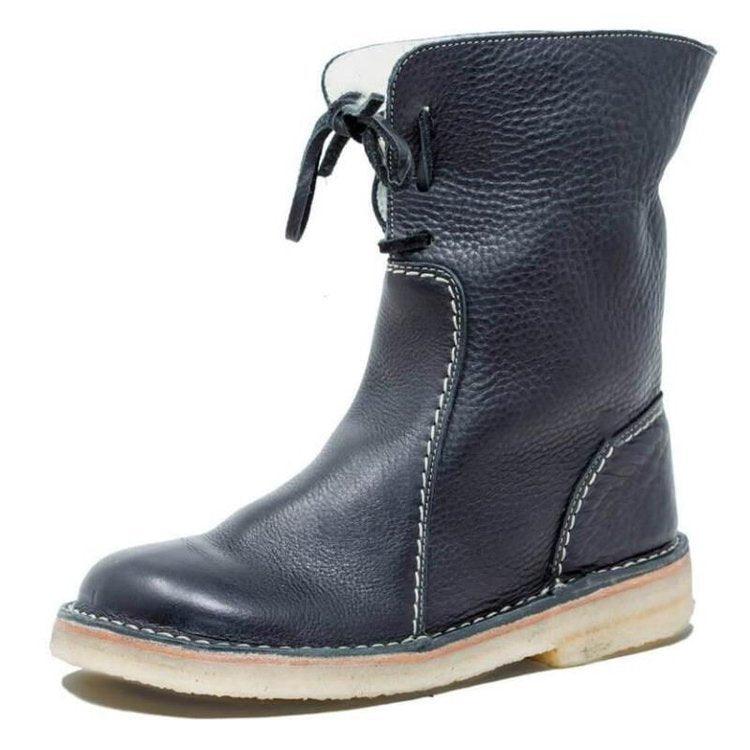 Waterproof Leather Polar Boots With Wool Lining