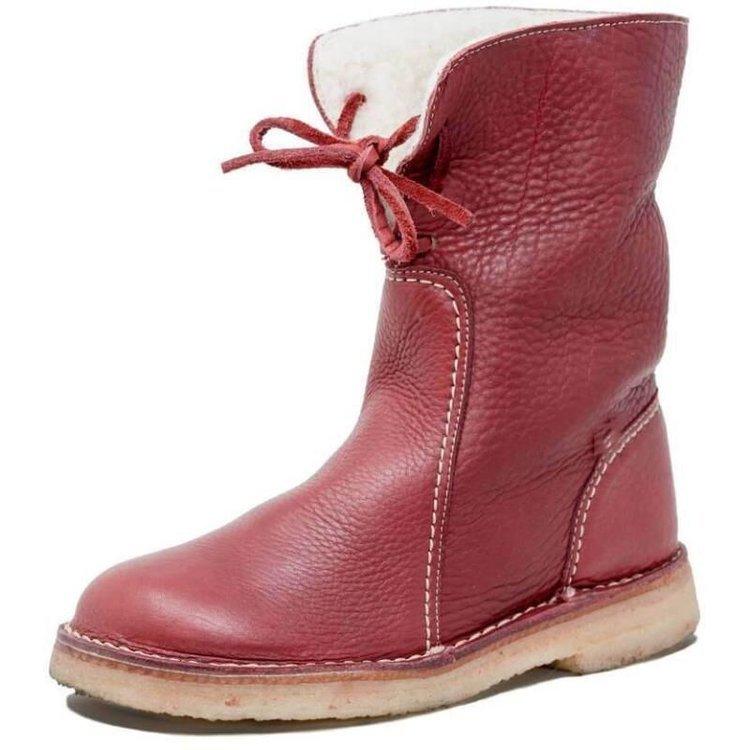 Waterproof Leather Polar Boots With Wool Lining